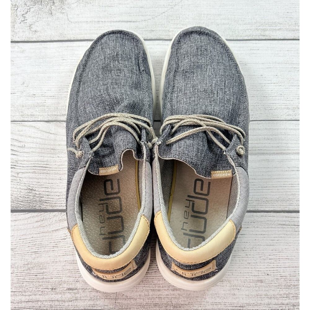 Hey Dude Men’s Paul Chambray Moonrock Casual Slip On Shoes Gray Size 13 - Picture 2 of 7